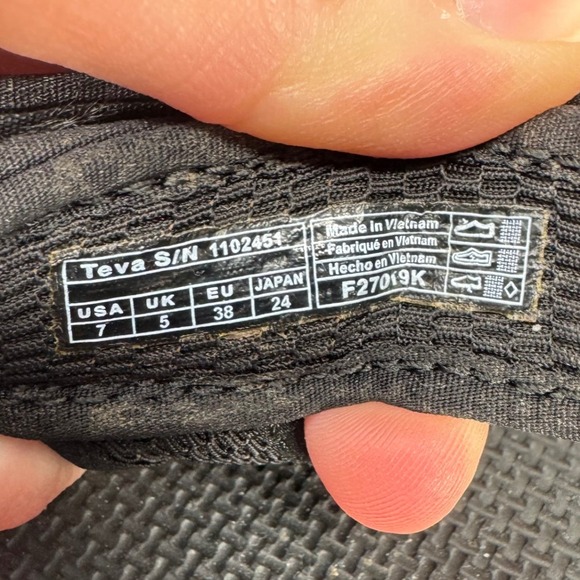 Teva Flatform Universal Mesh Print Black Platform Sandals 1102451 Womens 7 - Picture 6 of 11